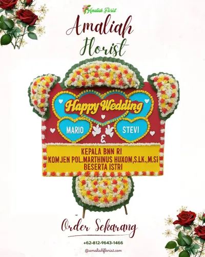 Karangan Papan Bunga Pernikahan di Bungkulan